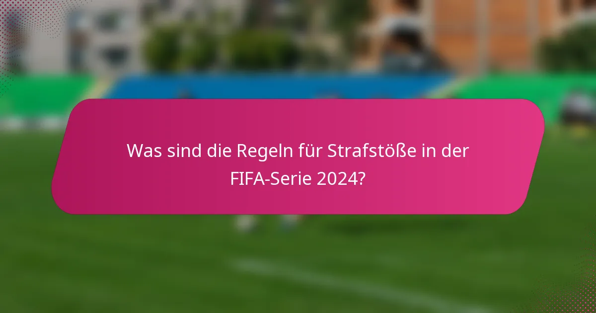 Was sind die Regeln für Strafstöße in der FIFA-Serie 2024?
