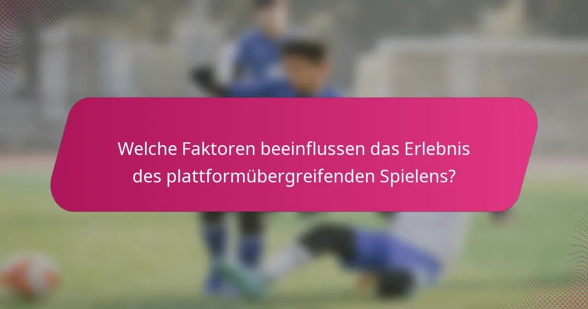 Welche Faktoren beeinflussen das Erlebnis des plattformübergreifenden Spielens?